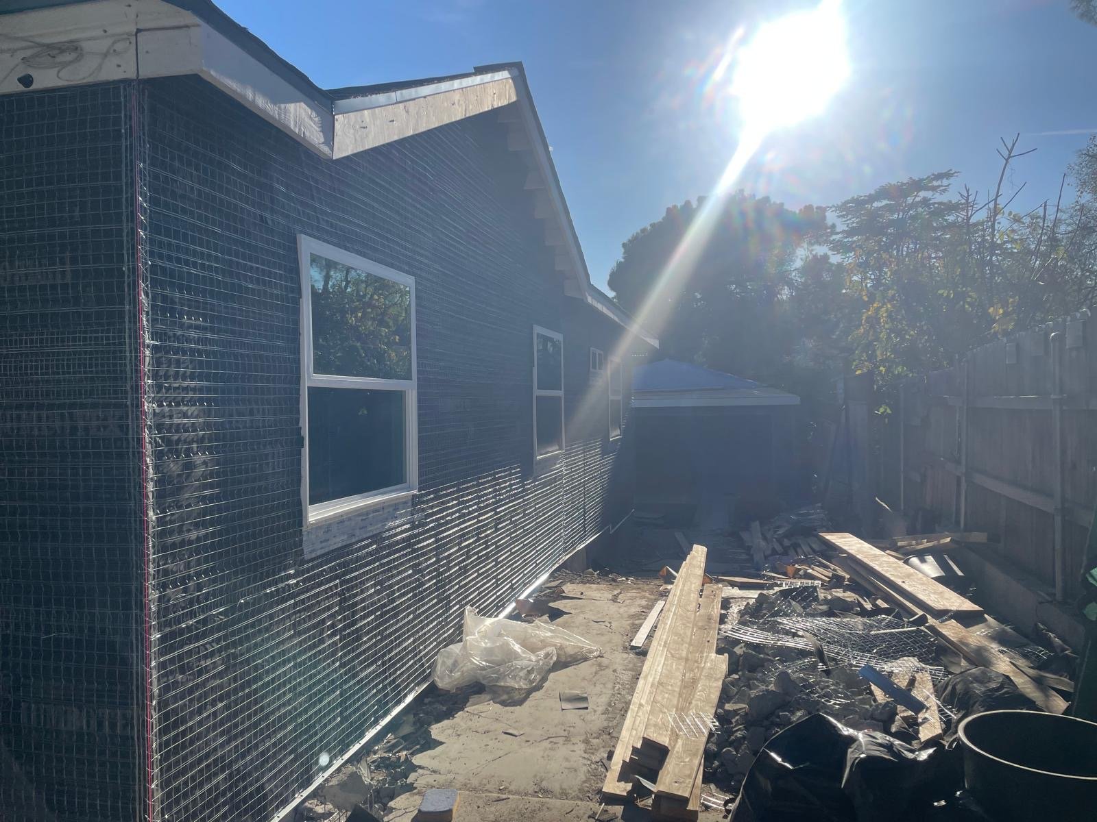 Exterior lath and wire mesh